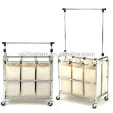 Big Space Adjustable Hamper High Laundry Storage Bags with Wheels